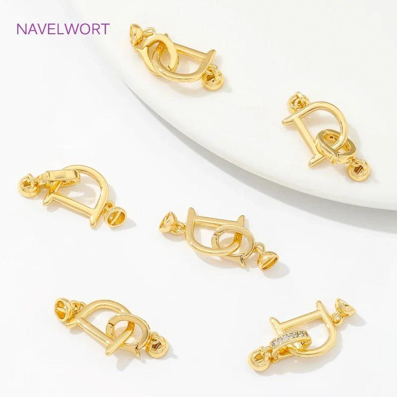 18K Gold Plated Zircon Necklace Clasps for DIY Jewelry - Jewelry 4 you