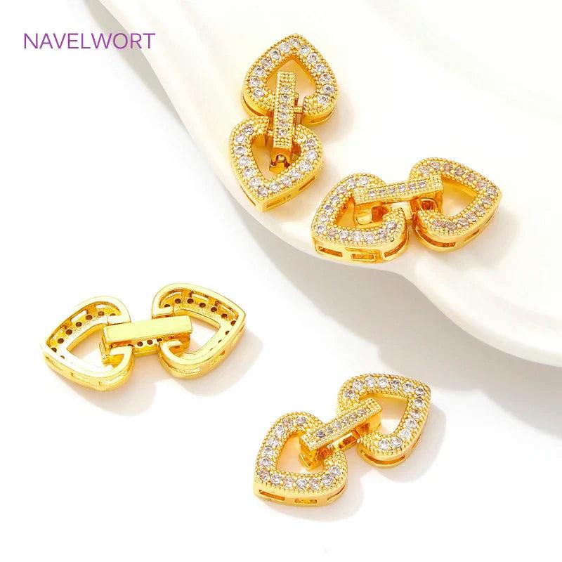 18K Gold Plated Zircon Clasp Connectors