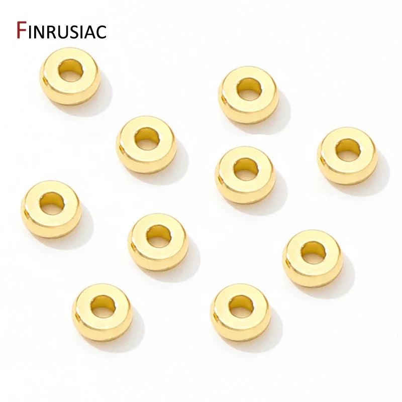 18K Gold Plated Flat Spacer Beads for DIY Bracelets - Jewelry 4 you