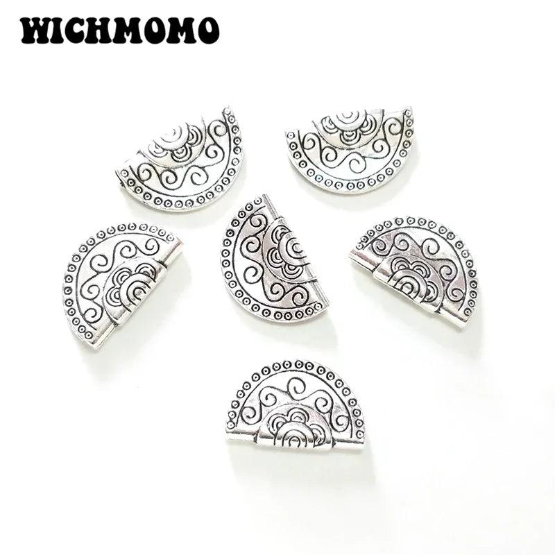 10pcs 21x13mm Cute Semicircle Zinc Alloy Beads for DIY Jewelry       .