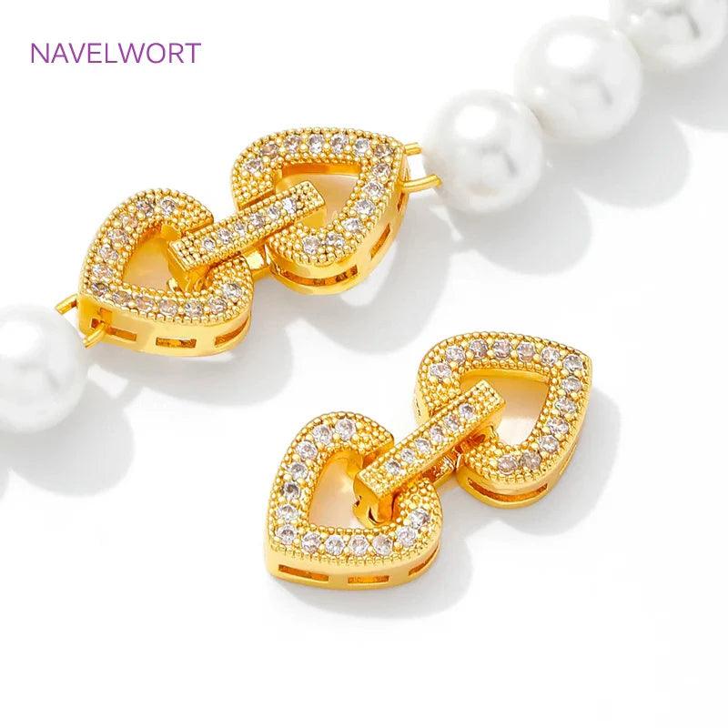 18K Gold Plated Zircon Clasp Connectors