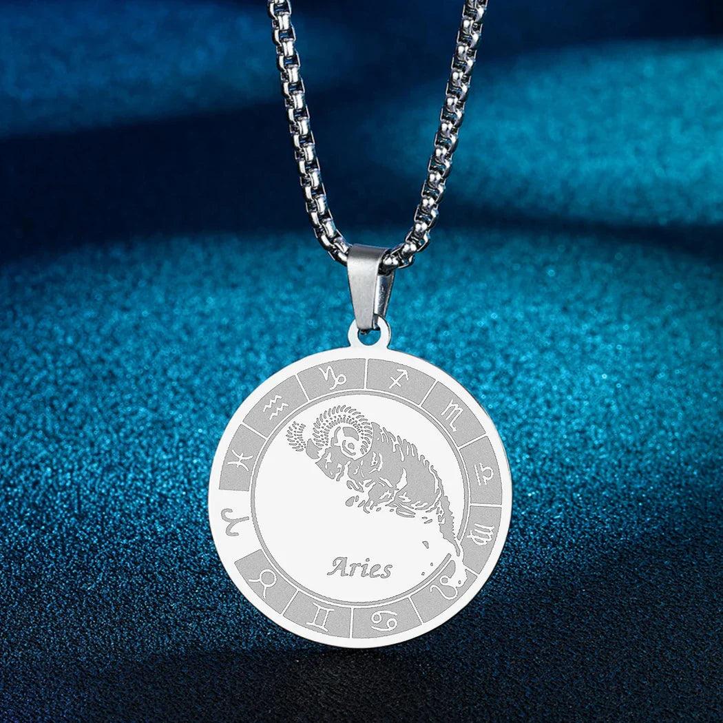 Stainless Steel Aquarius Zodiac Necklace for Women - Jewelry 4 you