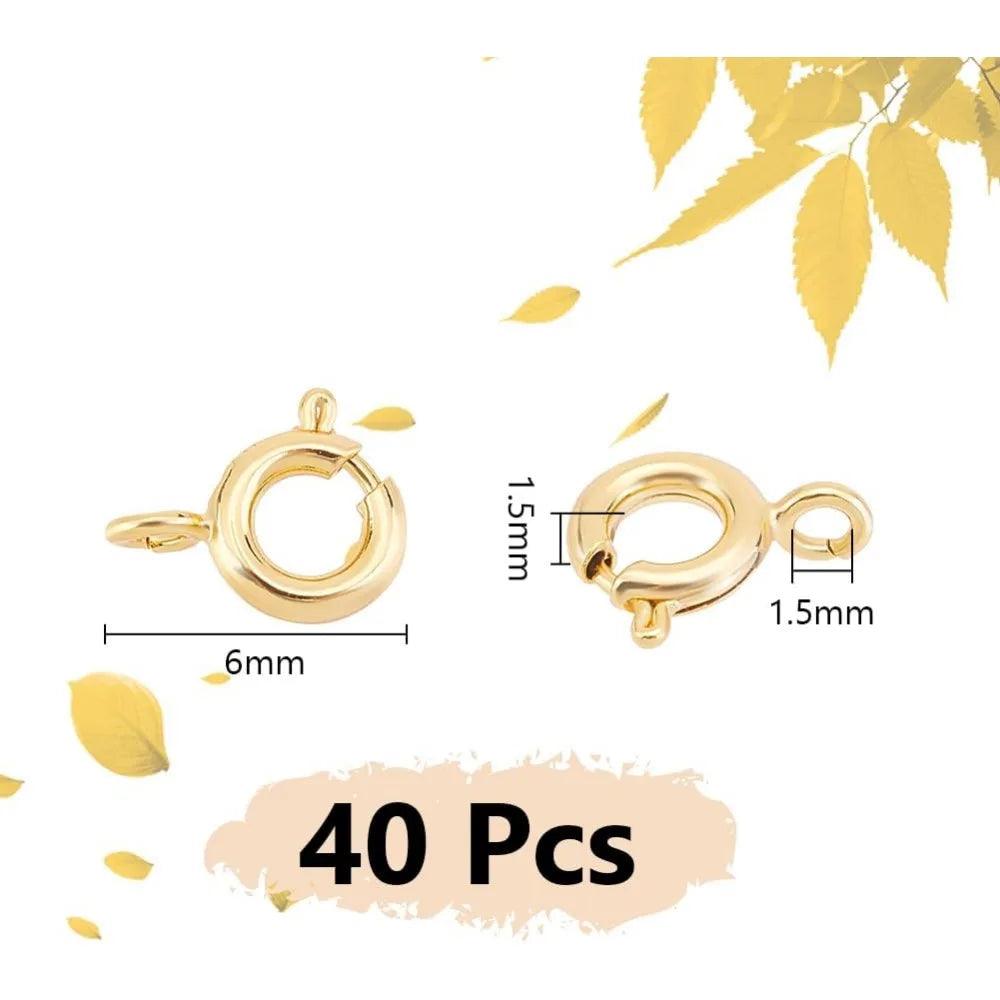 40pcs 18K Gold Plated Spring Ring Clasps