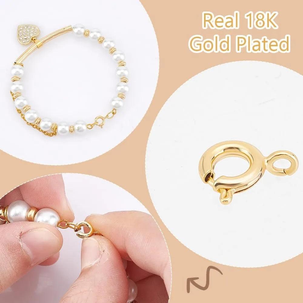 40pcs 18K Gold Plated Spring Ring Clasps