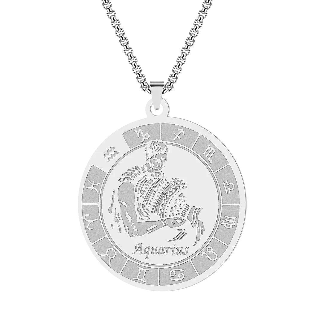 Stainless Steel Aquarius Zodiac Necklace for Women - Jewelry 4 you