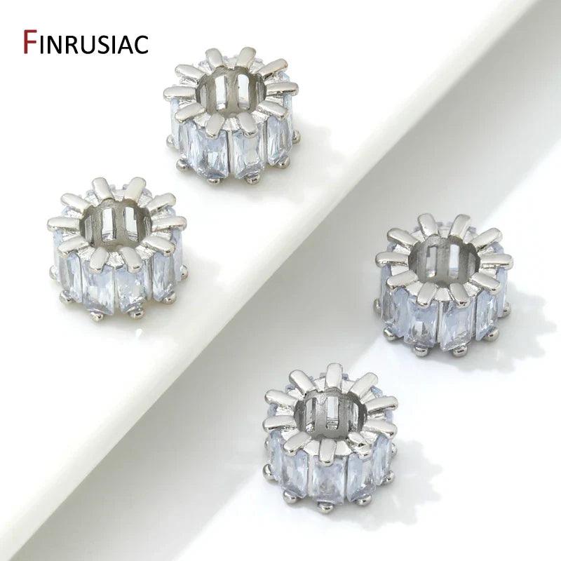 18K Gold Plated Zircon Spacer Beads