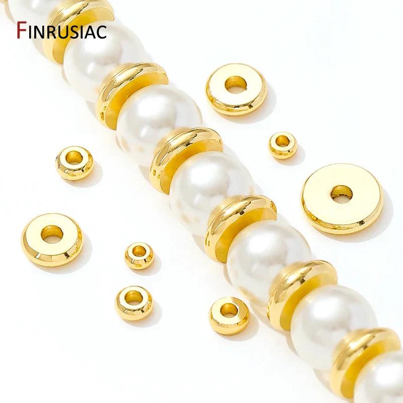 18K Gold Plated Flat Spacer Beads for DIY Bracelets - Jewelry 4 you