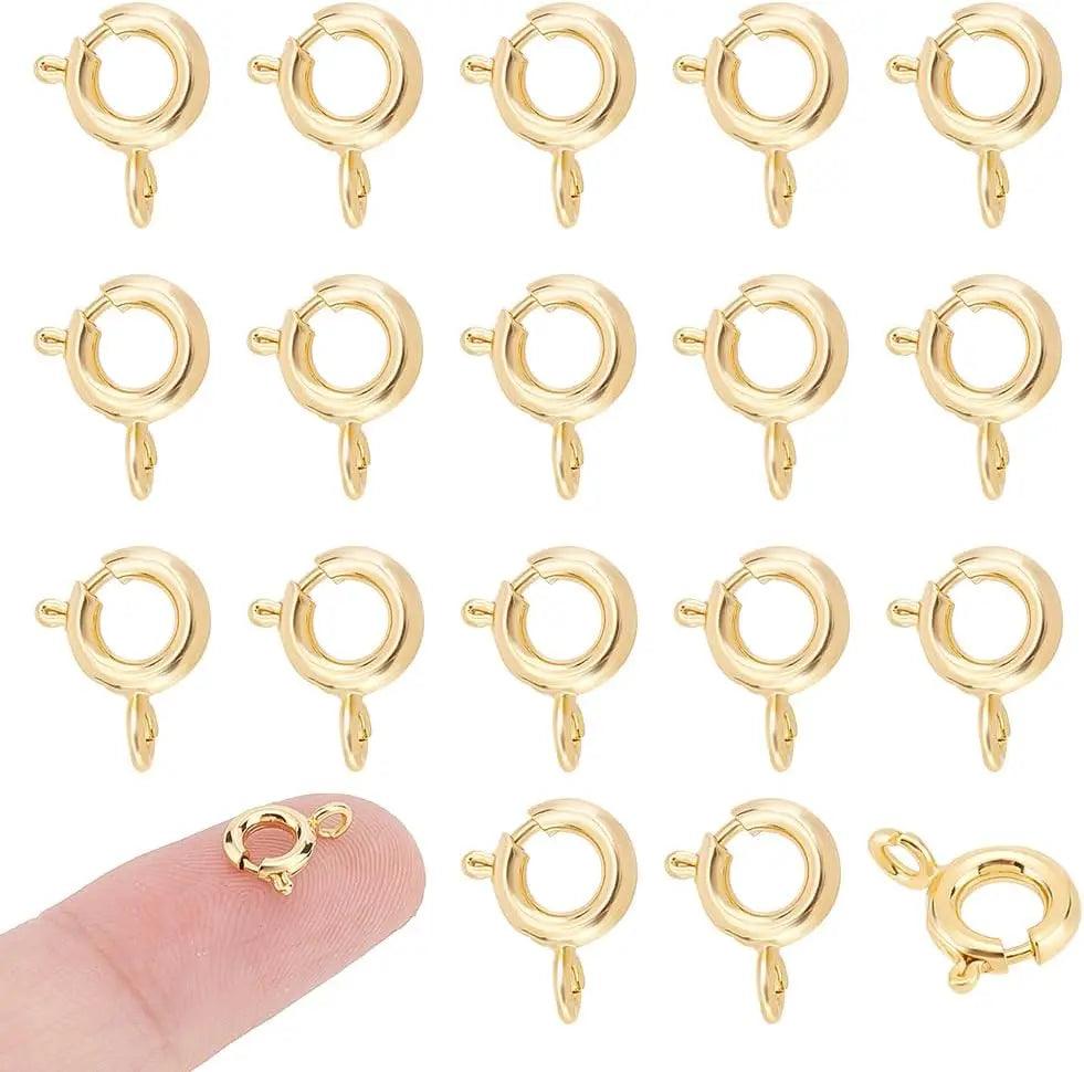 40pcs 18K Gold Plated Spring Ring Clasps