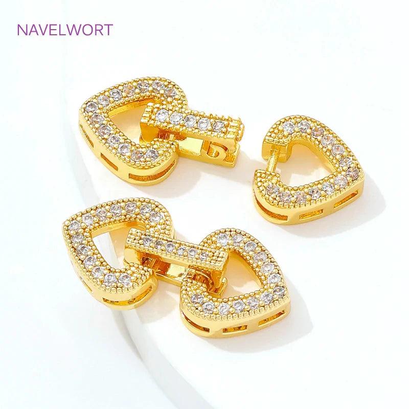 18K Gold Plated Zircon Clasp Connectors