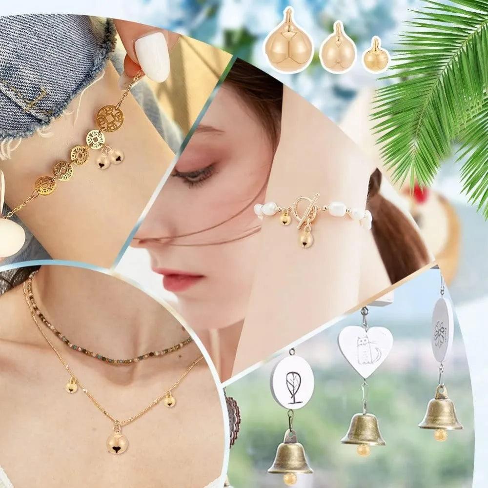 30pcs 18K Gold Plated Brass Bell Charms