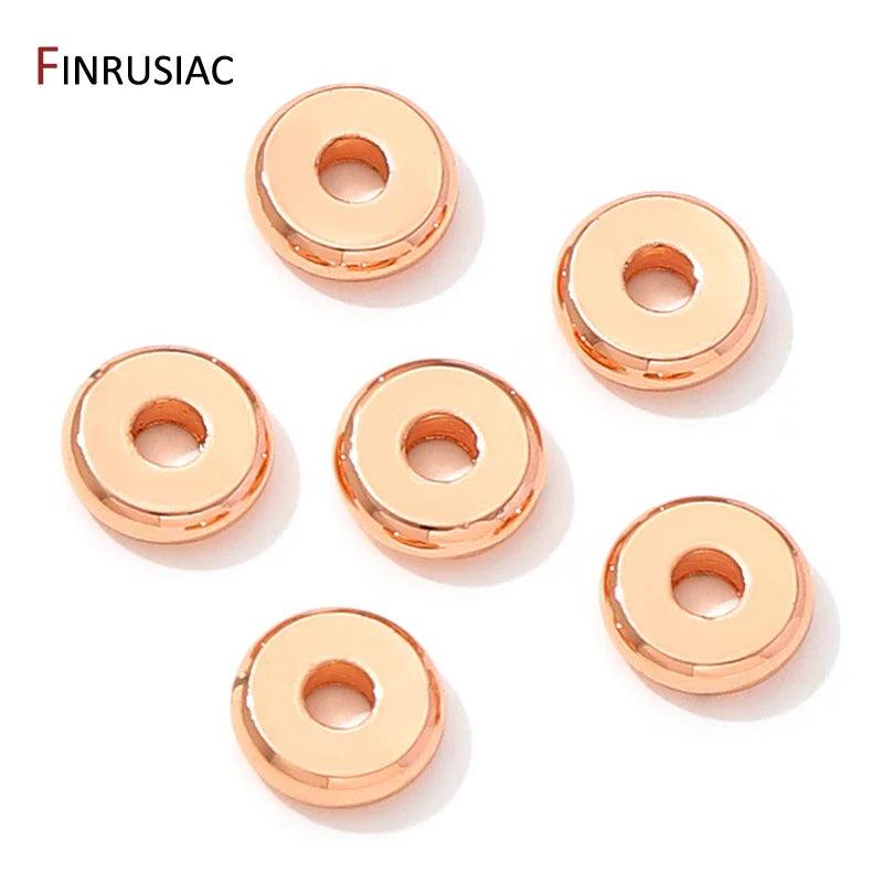 18K Gold Plated Flat Spacer Beads for DIY Bracelets - Jewelry 4 you