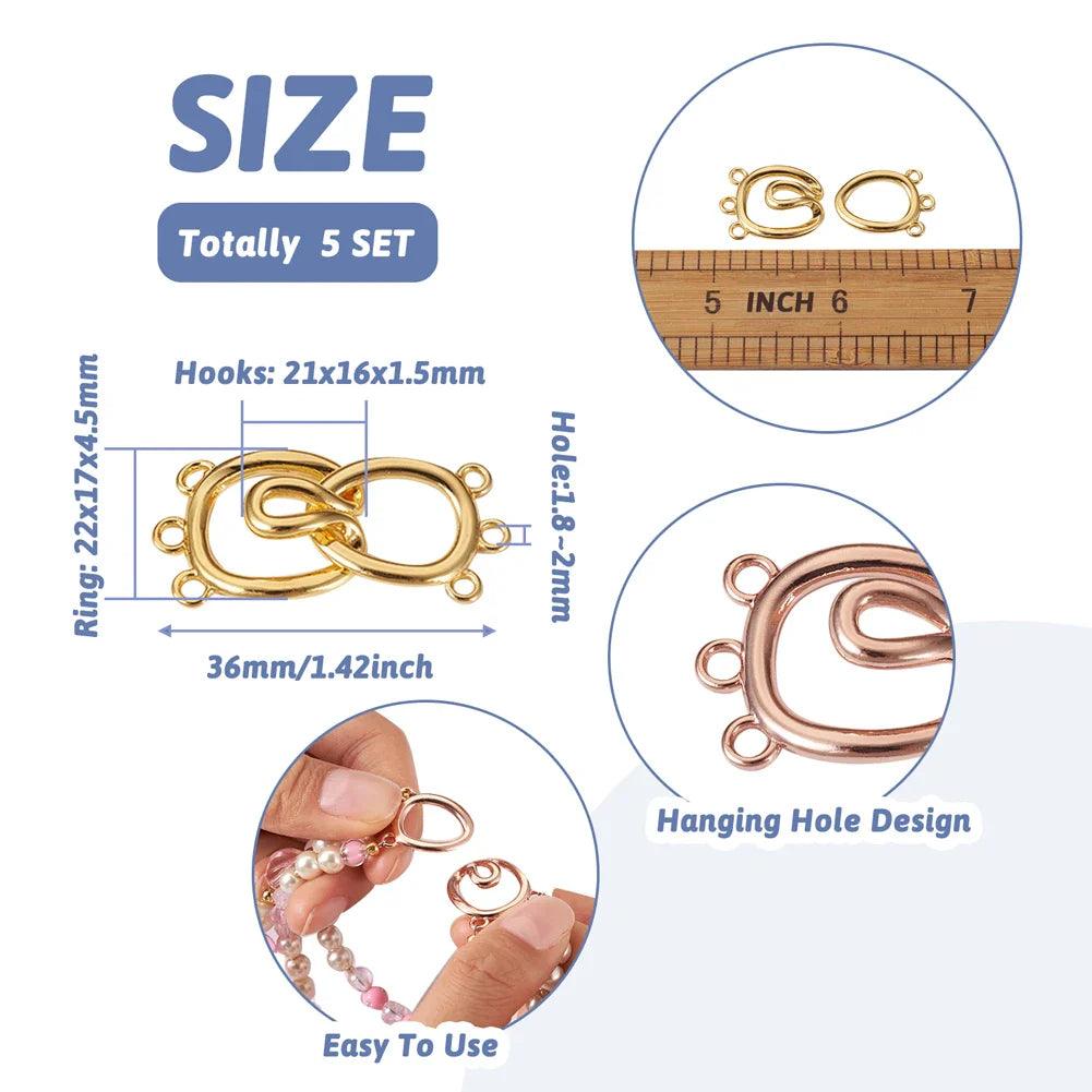 5 Sets 36mm Brass Hook Clasps