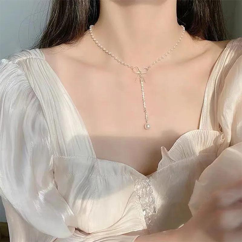 Korean Light Luxury Pearl Butterfly Necklace for Women - Jewelry 4 you