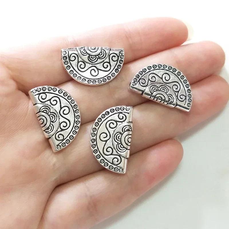 10pcs 21x13mm Cute Semicircle Zinc Alloy Beads for DIY Jewelry       .