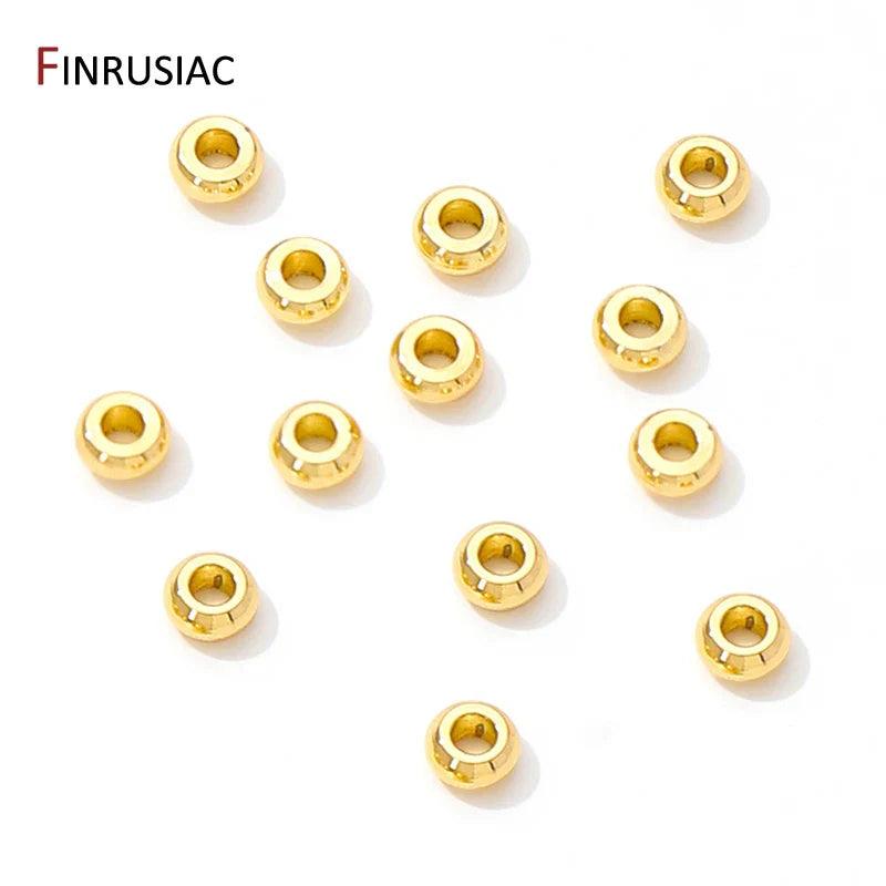 18K Gold Plated Flat Spacer Beads for DIY Bracelets - Jewelry 4 you