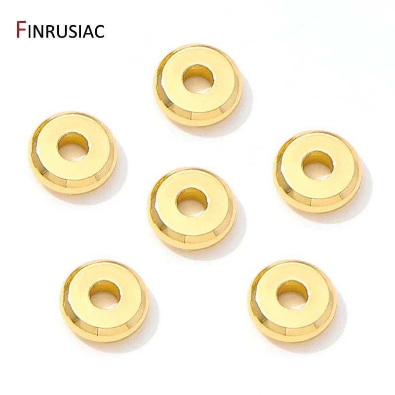 18K Gold Plated Flat Spacer Beads for DIY Bracelets - Jewelry 4 you