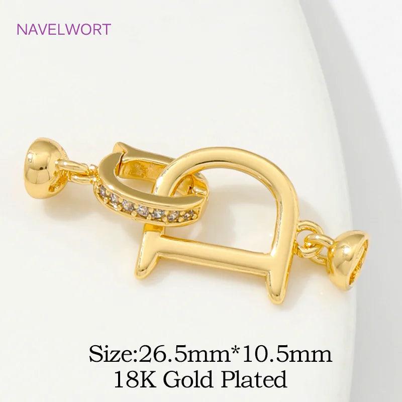 18K Gold Plated Zircon Necklace Clasps for DIY Jewelry - Jewelry 4 you