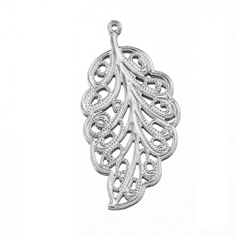 20pcs Stainless Steel Flower Filigree Pendants