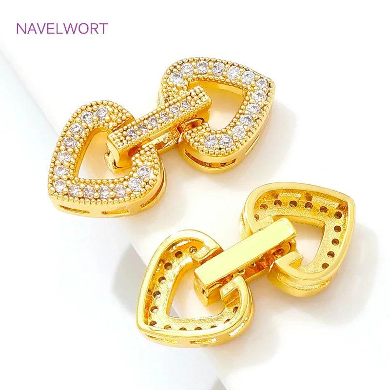 18K Gold Plated Zircon Clasp Connectors