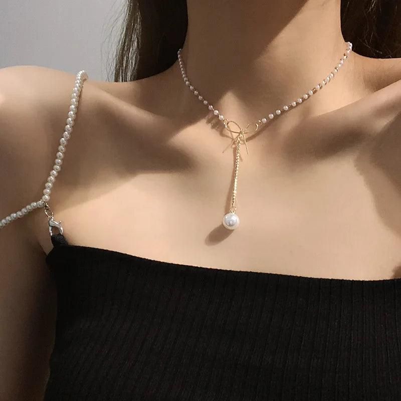 Korean Light Luxury Pearl Butterfly Necklace for Women - Jewelry 4 you