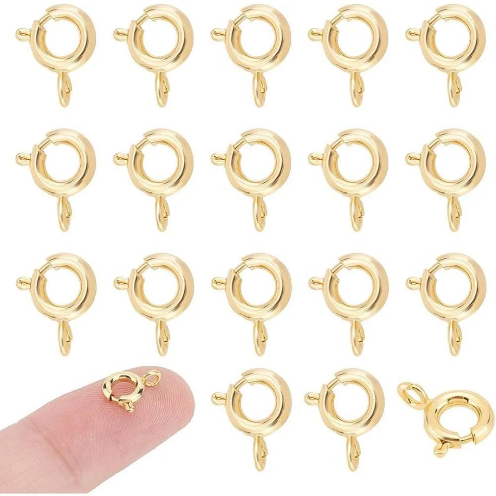 40pcs 18K Gold Plated Spring Ring Clasps