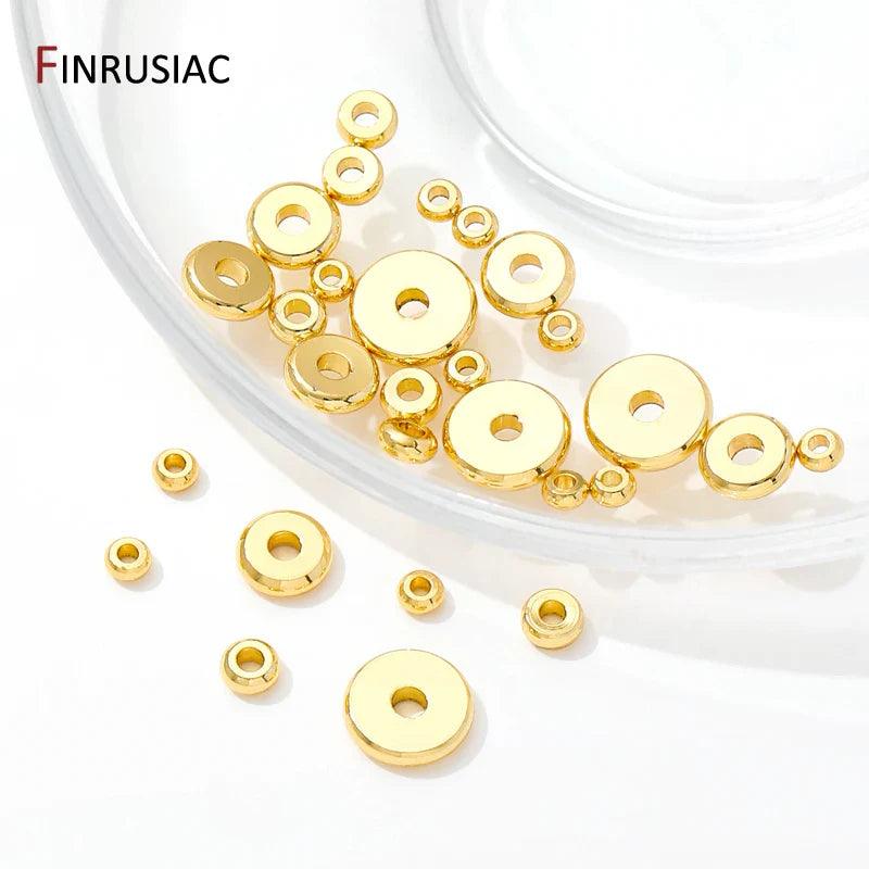 18K Gold Plated Flat Spacer Beads for DIY Bracelets - Jewelry 4 you