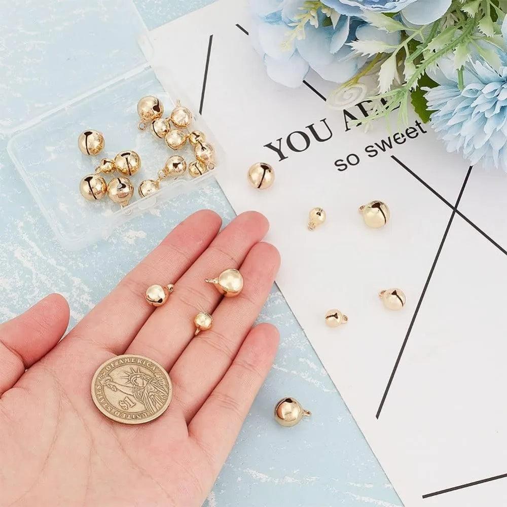 30pcs 18K Gold Plated Brass Bell Charms