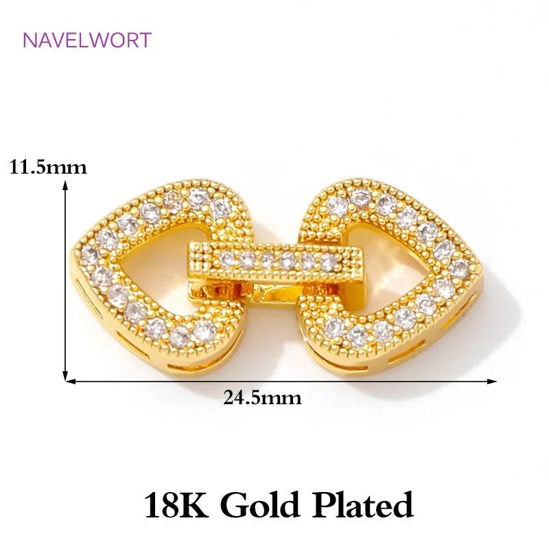 18K Gold Plated Zircon Clasp Connectors