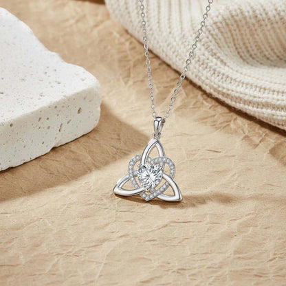 KISSFOO Witch Knot Heart Necklace for Women Celtic Symbol Protection Accessory