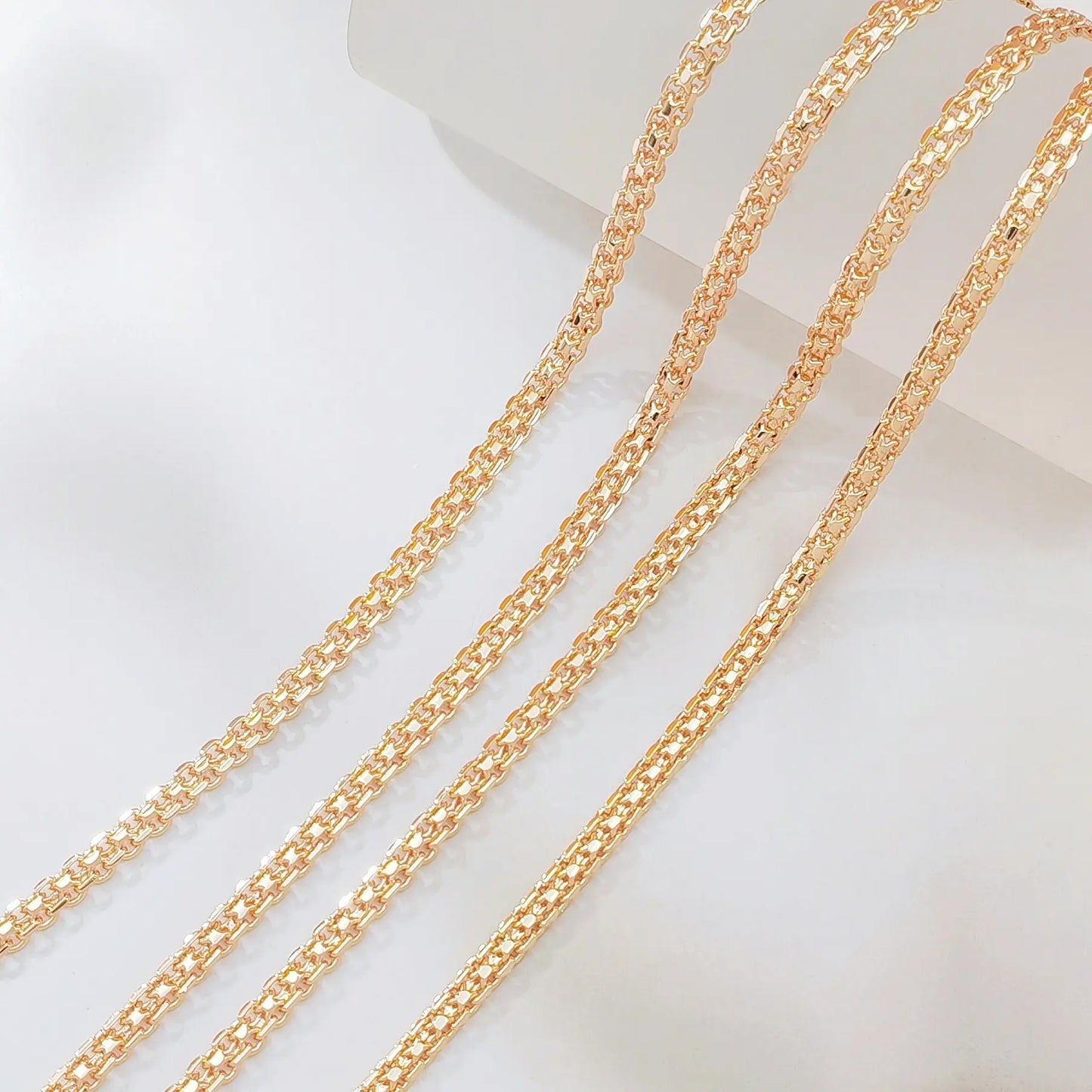14K Gold Plated Byzantine Chain Necklace, Thick Braided Wheat Link Chain, Durable Shiny Gold Chain for Men Women, 23.62Inch Durable Shiny Gold Chain Lobster Clasp Jewelry