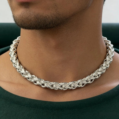 Premium 925 Sterling Silver Plated Wheat Chain Necklace, Hand Polished Braided Spiga Link Chain, Hypoallergenic Durable Everyday Jewelry for Men Women, 18/20/22/24 Inch, Birthday Christmas Anniversary Valentine'S Day Gift for Him Her