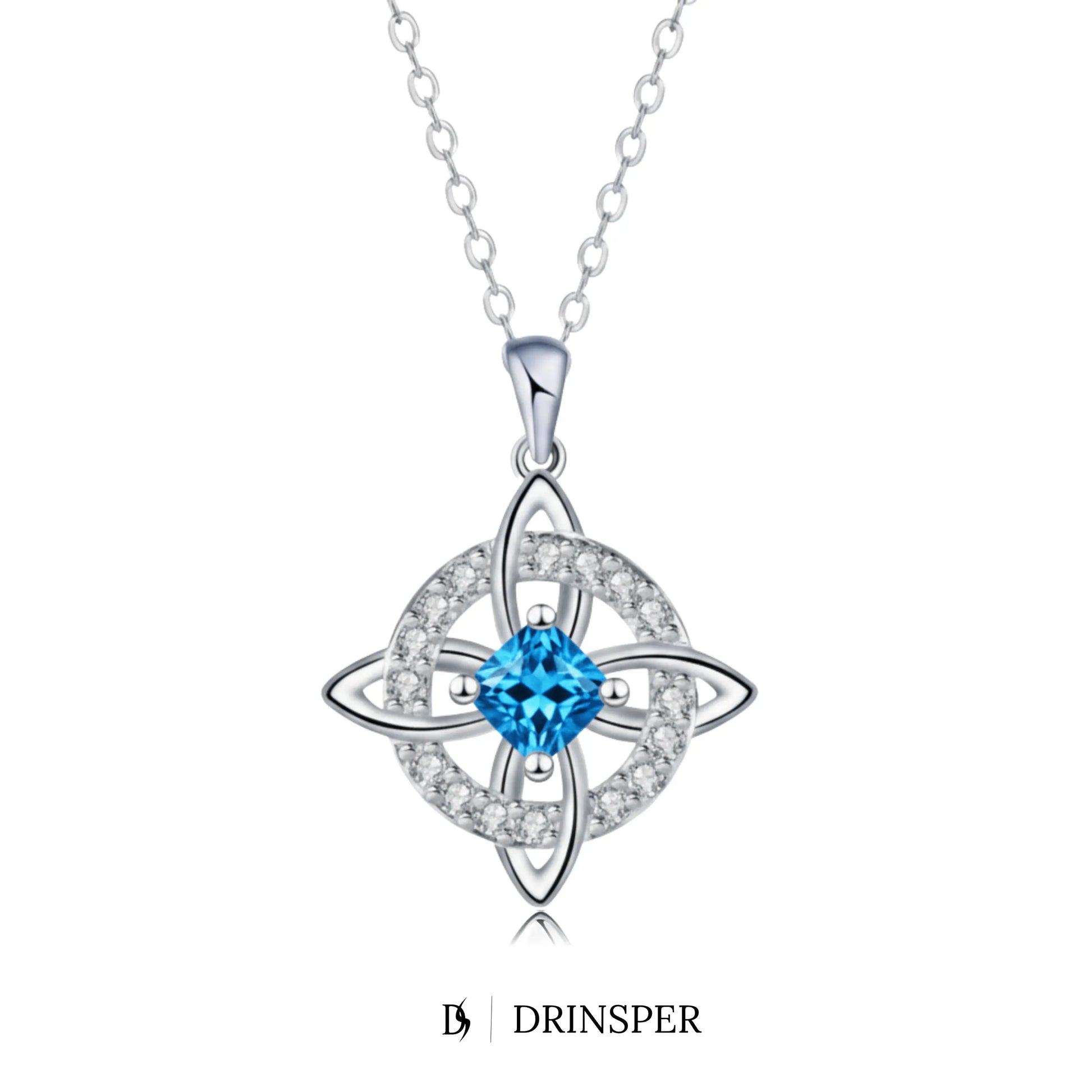 DRINSPER Witches Knot Cubic Zirconia Necklace Hecate Goddess of Witches with Celtic Knot Design Necklace Goddess Jewlery Collar De Amuleto De Proteción Pendientes Copper with Aritificial Gemstone Cubic Zirconia Fashion Jewelry Accessories Gift for Women