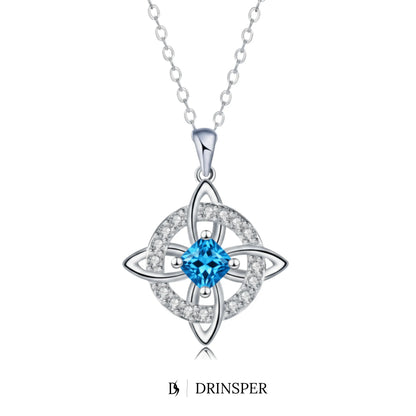 DRINSPER Witches Knot Cubic Zirconia Necklace Hecate Goddess of Witches with Celtic Knot Design Necklace Goddess Jewlery Collar De Amuleto De Proteción Pendientes Copper with Aritificial Gemstone Cubic Zirconia Fashion Jewelry Accessories Gift for Women