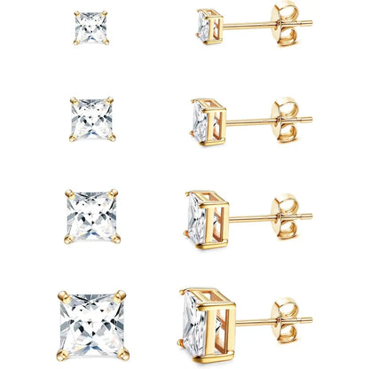 MILACOLATO Cubic Zirconia Stud Earrings Hypoallergenic 925 Sterling Silver Post Earrings Big Brilliant Stud Earrings for Women Men, Men'S Accessories, Gifts for Boyfriend