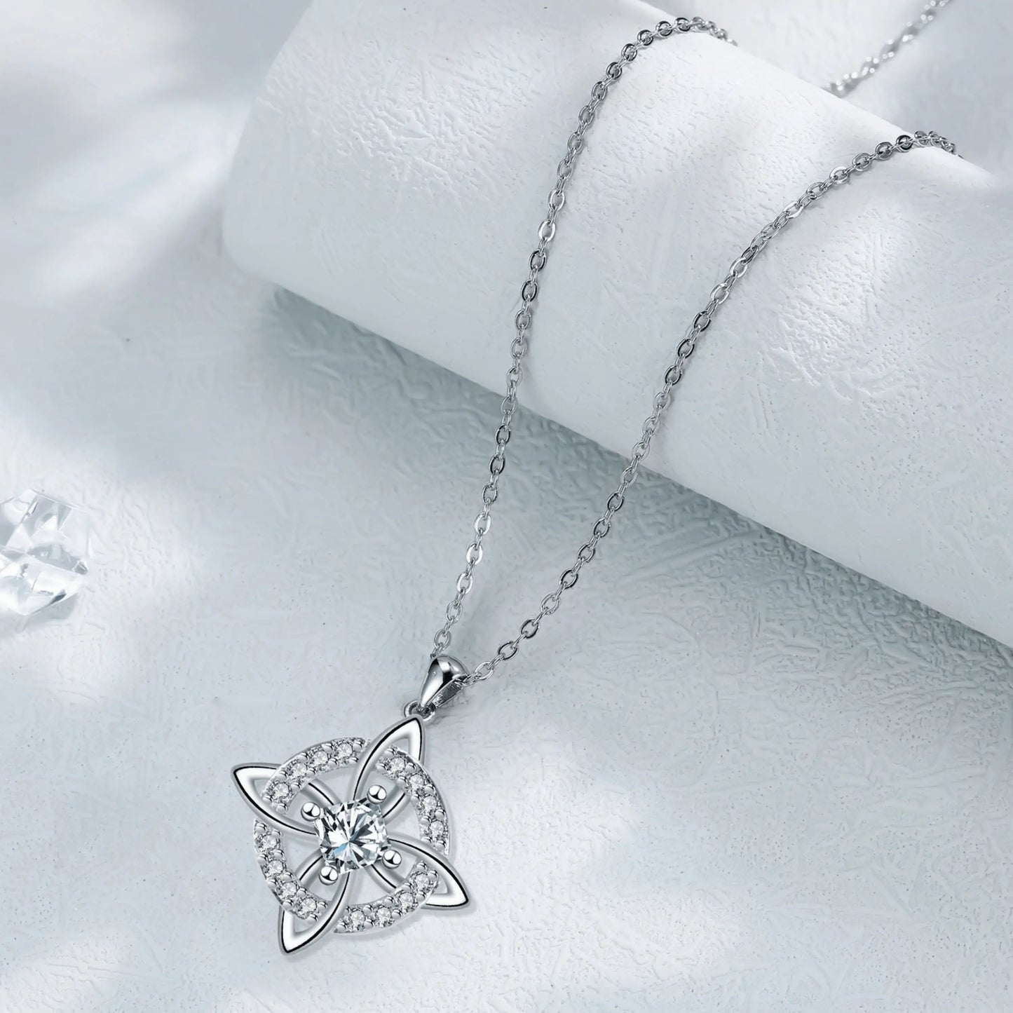 DRINSPER Witches Knot Cubic Zirconia Necklace Hecate Goddess of Witches with Celtic Knot Design Necklace Goddess Jewlery Collar De Amuleto De Proteción Pendientes Copper with Aritificial Gemstone Cubic Zirconia Fashion Jewelry Accessories Gift for Women