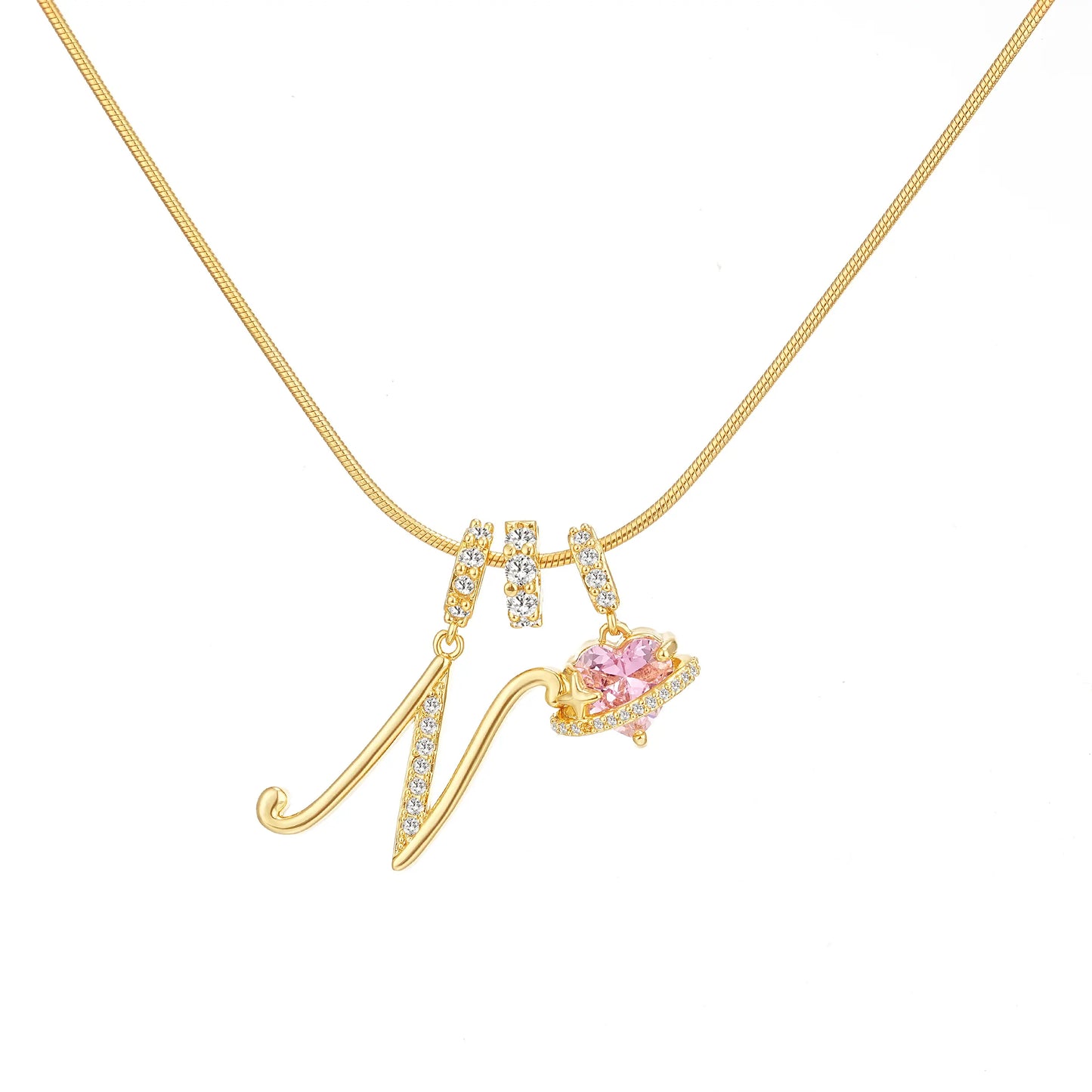 GANIA Art-Designed Personalized Name Letter Necklace, Free of Allergenic Ingredients, with Adjustable Size. It Is an Excellent Valentine'S Day Gift for Women and Girls.