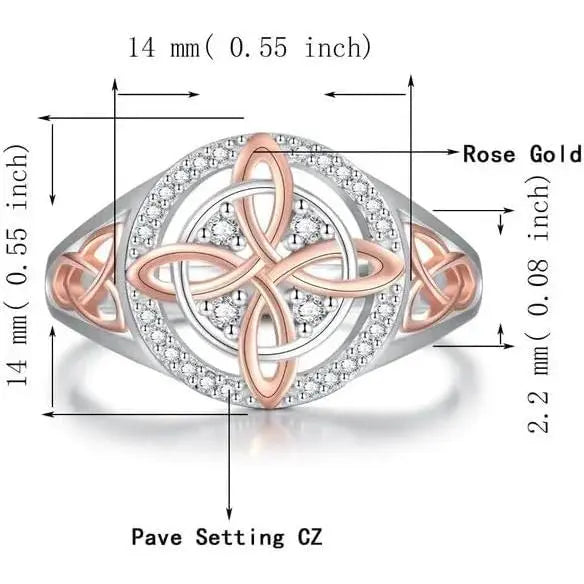 Women'S Witch Protection Knot Ring, Retro Witch Return Knot Band with Sparkling Cubic Zirconia, Stylish Amulet Jewelry Gift for Ladies