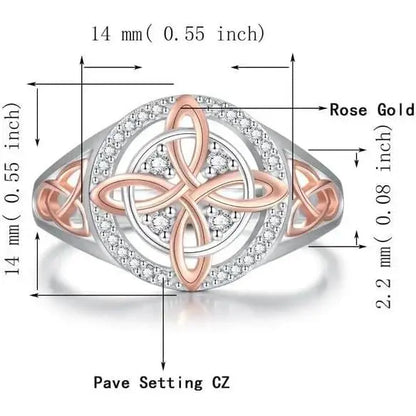 Women'S Witch Protection Knot Ring, Retro Witch Return Knot Band with Sparkling Cubic Zirconia, Stylish Amulet Jewelry Gift for Ladies