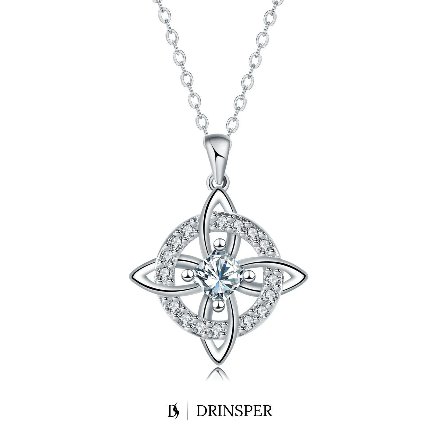 DRINSPER Witches Knot Cubic Zirconia Necklace Hecate Goddess of Witches with Celtic Knot Design Necklace Goddess Jewlery Collar De Amuleto De Proteción Pendientes Copper with Aritificial Gemstone Cubic Zirconia Fashion Jewelry Accessories Gift for Women
