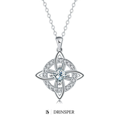 DRINSPER Witches Knot Cubic Zirconia Necklace Hecate Goddess of Witches with Celtic Knot Design Necklace Goddess Jewlery Collar De Amuleto De Proteción Pendientes Copper with Aritificial Gemstone Cubic Zirconia Fashion Jewelry Accessories Gift for Women