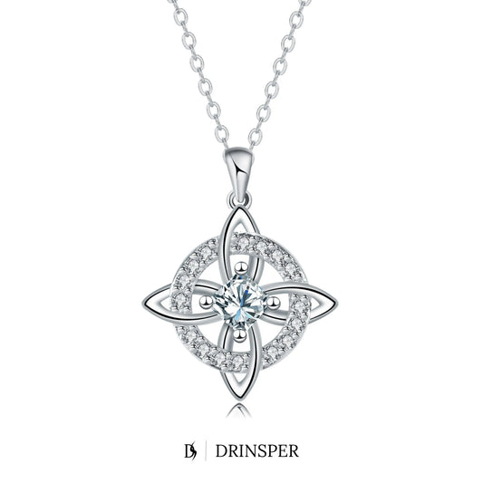 DRINSPER Witches Knot Cubic Zirconia Necklace Hecate Goddess of Witches with Celtic Knot Design Necklace Goddess Jewlery Collar De Amuleto De Proteción Pendientes Copper with Aritificial Gemstone Cubic Zirconia Fashion Jewelry Accessories Gift for Women