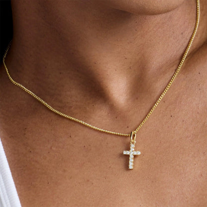 EVRY JEWELS Gold or Silver Plated Stainless Steel Women'S Hypoallergenic Cross Necklaces
