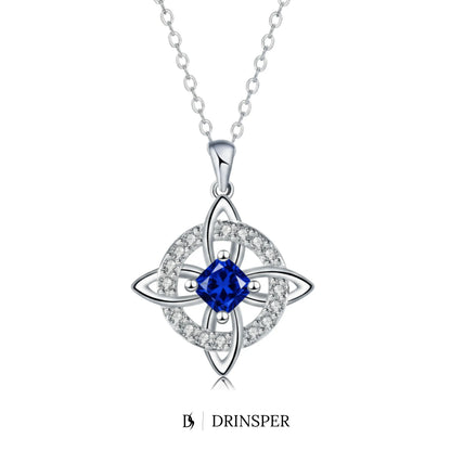 DRINSPER Witches Knot Cubic Zirconia Necklace Hecate Goddess of Witches with Celtic Knot Design Necklace Goddess Jewlery Collar De Amuleto De Proteción Pendientes Copper with Aritificial Gemstone Cubic Zirconia Fashion Jewelry Accessories Gift for Women