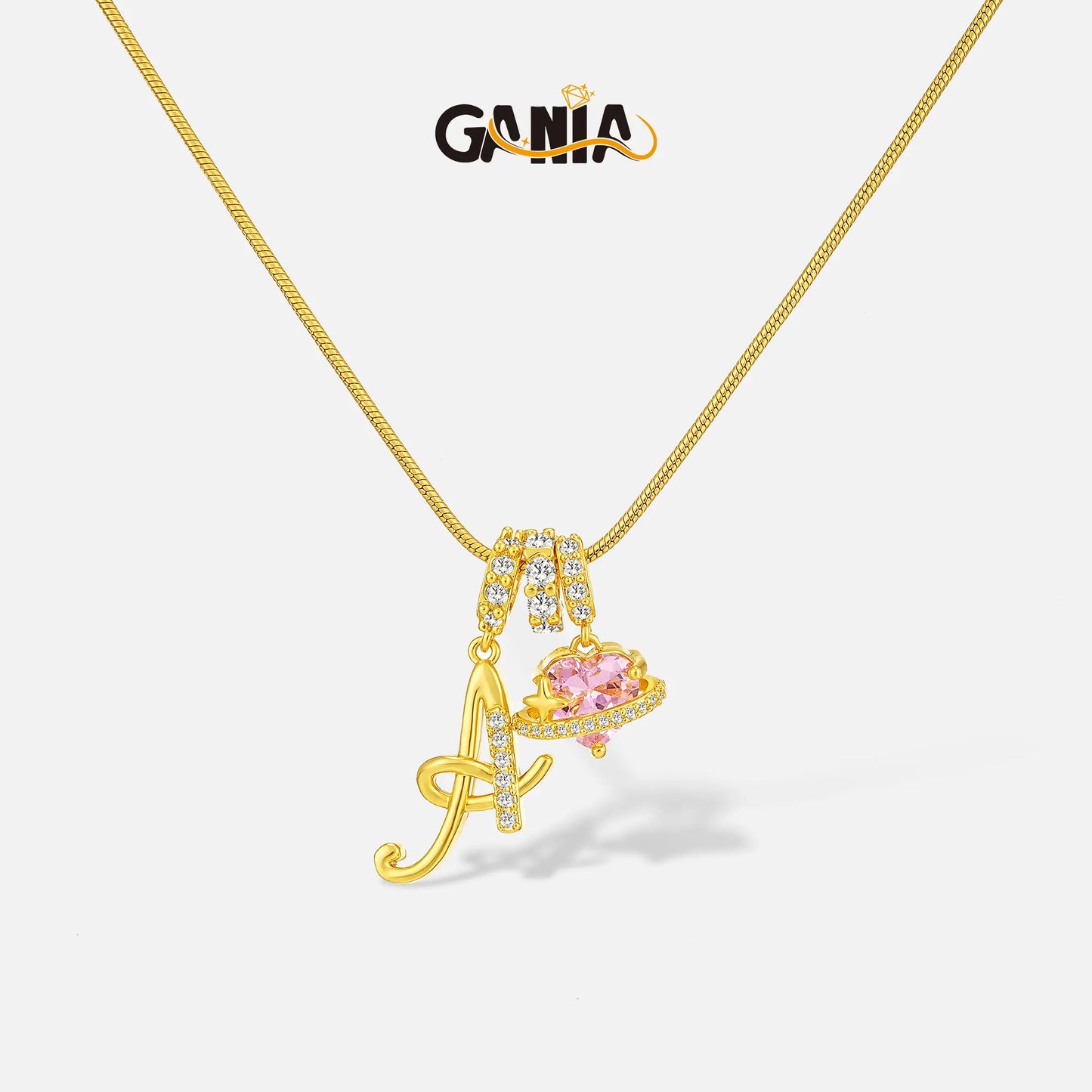 GANIA Art-Designed Personalized Name Letter Necklace, Free of Allergenic Ingredients, with Adjustable Size. It Is an Excellent Valentine'S Day Gift for Women and Girls.