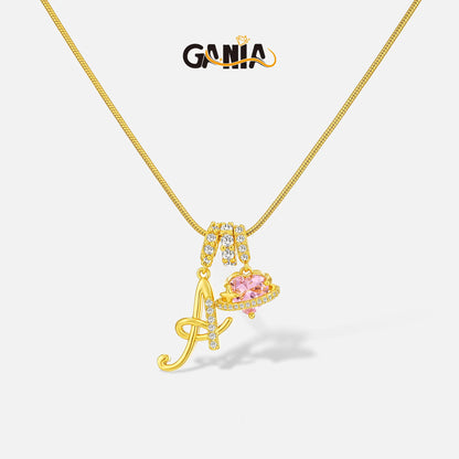GANIA Art-Designed Personalized Name Letter Necklace, Free of Allergenic Ingredients, with Adjustable Size. It Is an Excellent Valentine'S Day Gift for Women and Girls.