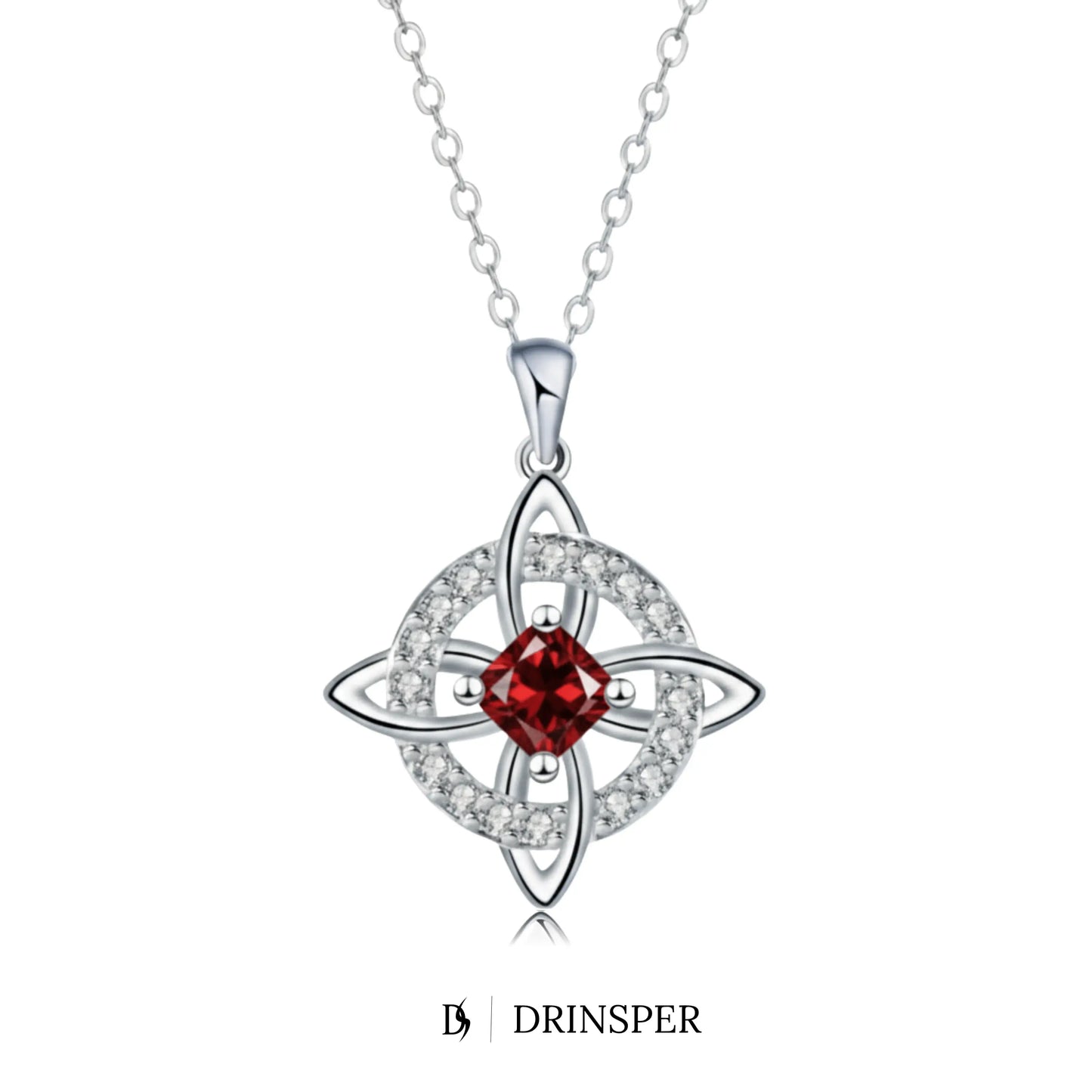DRINSPER Witches Knot Cubic Zirconia Necklace Hecate Goddess of Witches with Celtic Knot Design Necklace Goddess Jewlery Collar De Amuleto De Proteción Pendientes Copper with Aritificial Gemstone Cubic Zirconia Fashion Jewelry Accessories Gift for Women