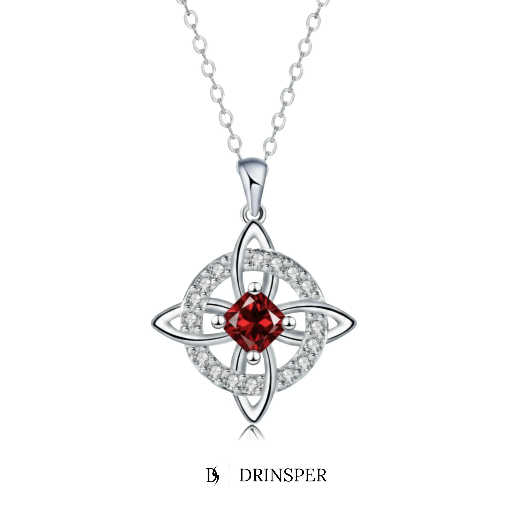 DRINSPER Witches Knot Cubic Zirconia Necklace Hecate Goddess of Witches with Celtic Knot Design Necklace Goddess Jewlery Collar De Amuleto De Proteción Pendientes Copper with Aritificial Gemstone Cubic Zirconia Fashion Jewelry Accessories Gift for Women