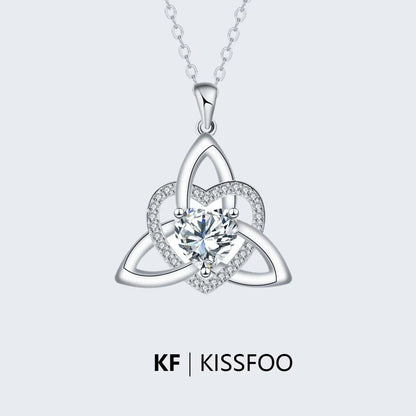 KISSFOO Witch Knot Heart Necklace for Women Celtic Symbol Protection Accessory