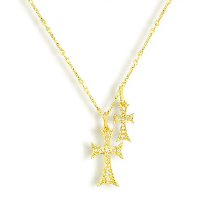 EVRY JEWELS Gold or Silver Plated Stainless Steel Women'S Hypoallergenic Cross Necklaces