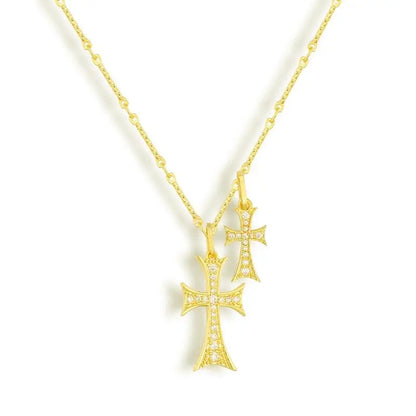 EVRY JEWELS Gold or Silver Plated Stainless Steel Women'S Hypoallergenic Cross Necklaces